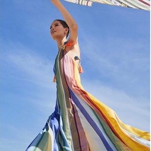 🌈 Farm Rio Rainbow Stripe Dress, Anthropologie
